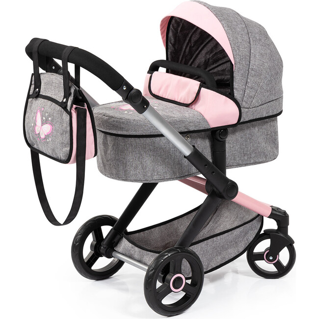 Bayer Design Dolls: Pram Xeo - Butterfly Grey & Pink