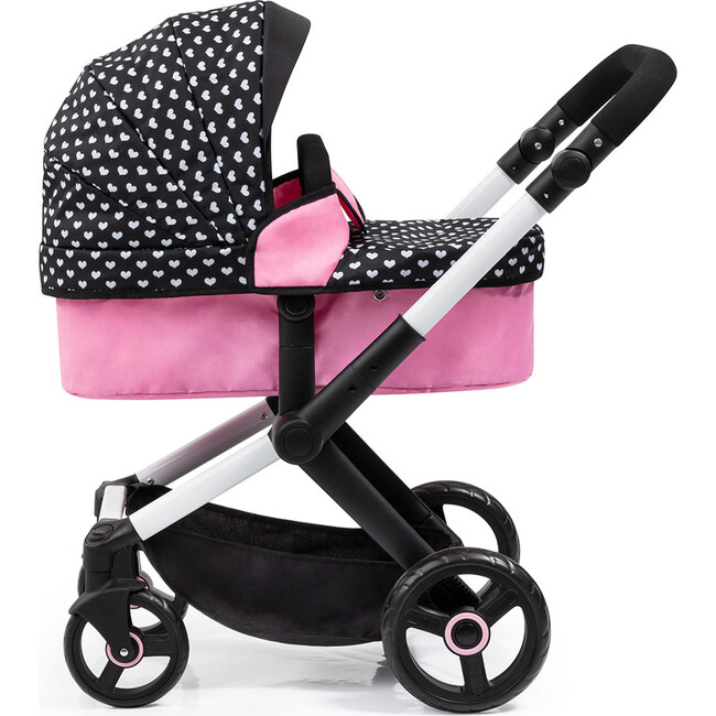 Bayer Design Dolls: Pram Xeo - Hearts Black & Pink - Doll Accessories - 2