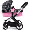 Bayer Design Dolls: Pram Xeo - Hearts Black & Pink - Doll Accessories - 2