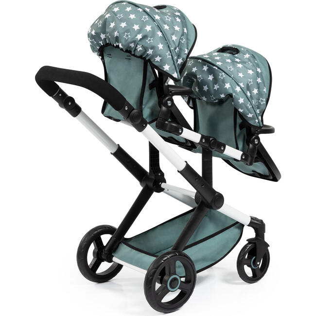 Bayer Design Dolls: Pram Xeo Twin - Green & White Stars - Doll Accessories - 2