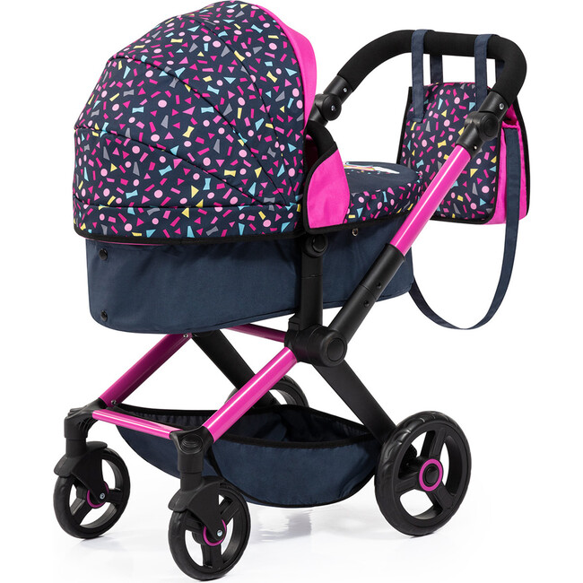 Bayer Design Dolls: Pram Xeo - Shapes Navy & Pink - Doll Accessories - 4