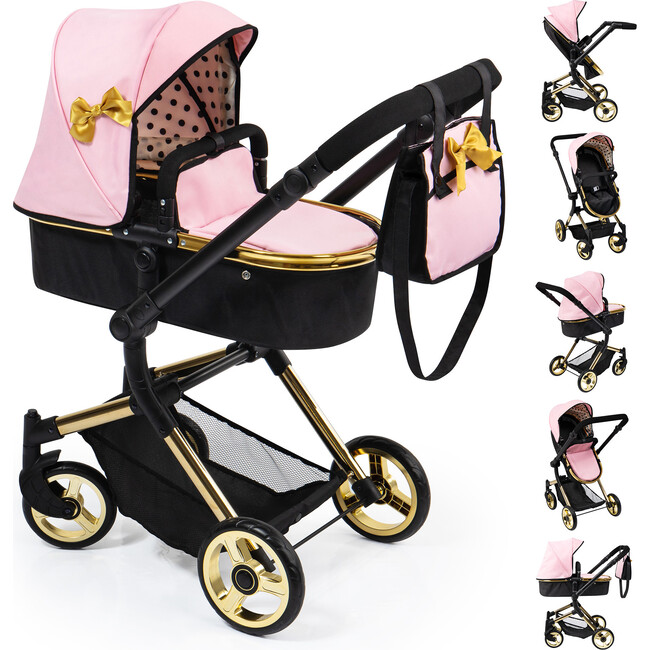 Bayer Design Dolls: Pram Neo Vario - Pink, Black, Gold