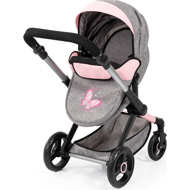 Bayer Design Dolls: Pram Xeo - Butterfly Grey & Pink - Doll Accessories - 3