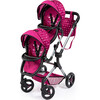 Bayer Design Dolls: Neo Twin Doll Pram - Hot Pink, Polka Dots, Fairy - Doll Accessories - 1 - thumbnail
