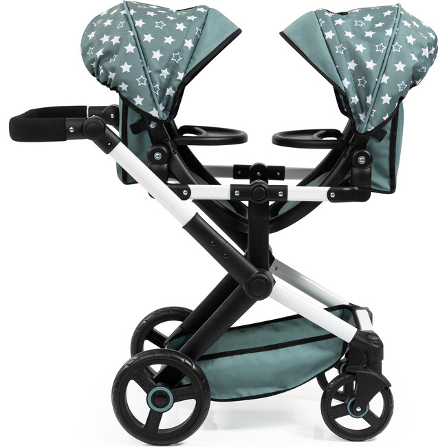 Bayer Design Dolls: Pram Xeo Twin - Green & White Stars - Doll Accessories - 3