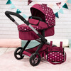 Bayer Design Dolls: Pram Xeo - Burgundy, White Stars, Unicorn - Doll Accessories - 2