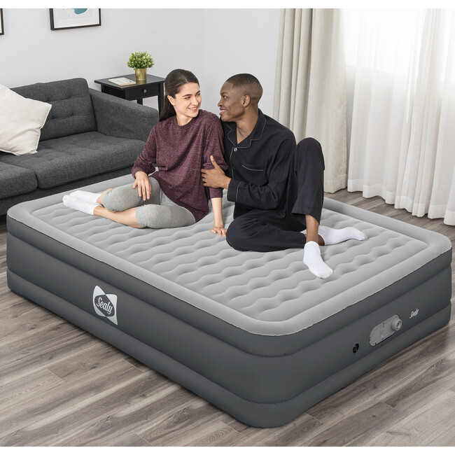 AlwayzAire: Tough Guard 18" Airbed - Queen - Built-In Dual Pump - Air Mattresses - 6