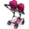 Bayer Design Dolls: Neo Twin Doll Pram - Hot Pink, Polka Dots, Fairy - Doll Accessories - 2