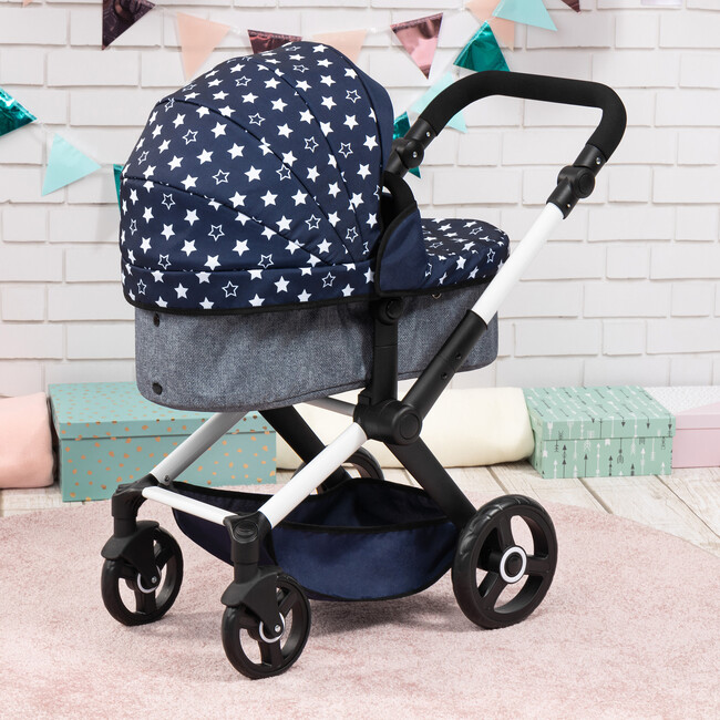 Bayer Design Dolls: Pram Xeo - Blue & White Stars - Doll Accessories - 3