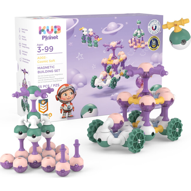 Magnetic Building Blocks: Cosmic Soft - 55 pcs