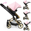 Bayer Design Dolls: Pram Neo Vario - Pink, Black, Gold - Doll Accessories - 3