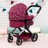 Bayer Design Dolls: Pram Xeo - Burgundy, White Stars, Unicorn - Doll Accessories - 3