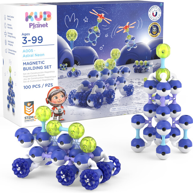 Magnetic Building Blocks: Astral Neon - 100 pcs