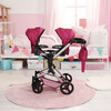 Bayer Design Dolls: Neo Twin Doll Pram - Hot Pink, Polka Dots, Fairy - Doll Accessories - 3