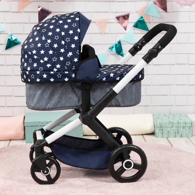 Bayer Design Dolls: Pram Xeo - Blue & White Stars - Doll Accessories - 4