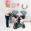 Bayer Design Dolls: Pram Xeo Twin - Green & White Stars - Doll Accessories - 6