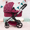Bayer Design Dolls: Pram Xeo - Burgundy, White Stars, Unicorn - Doll Accessories - 4
