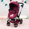 Bayer Design Dolls: Pram Xeo - Burgundy, White Stars, Unicorn - Doll Accessories - 5