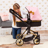 Bayer Design Dolls: Pram Neo Vario - Pink, Black, Gold - Doll Accessories - 6