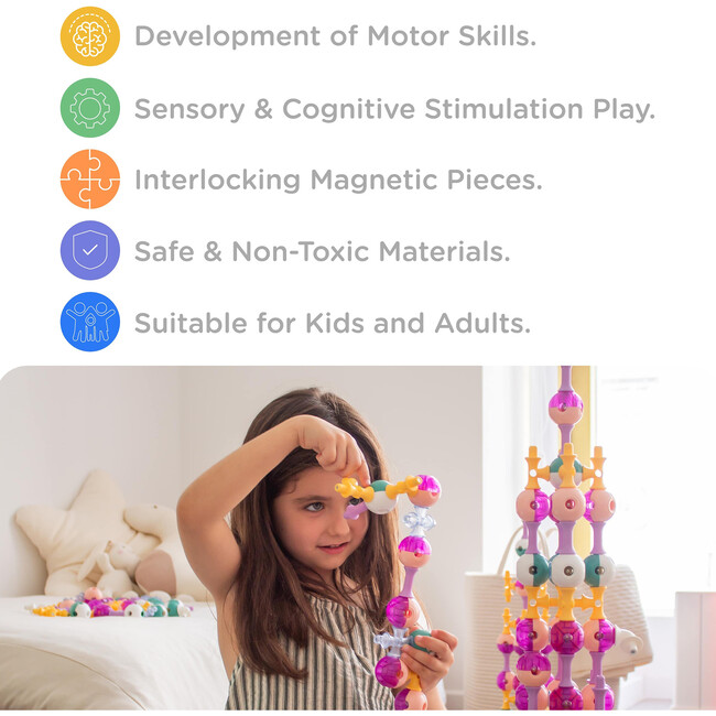 Magnetic Building Blocks: Cosmic Soft - 55 pcs - Blocks - 7