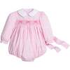 Smocked Natalie Bubble, Pink Vinings - Rompers - 1 - thumbnail