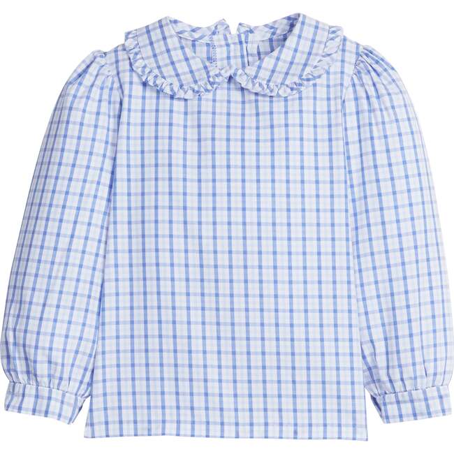 Ruffled Peter Pan Blouse, Woodberry Plaid