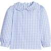 Ruffled Peter Pan Blouse, Woodberry Plaid - Blouses - 1 - thumbnail