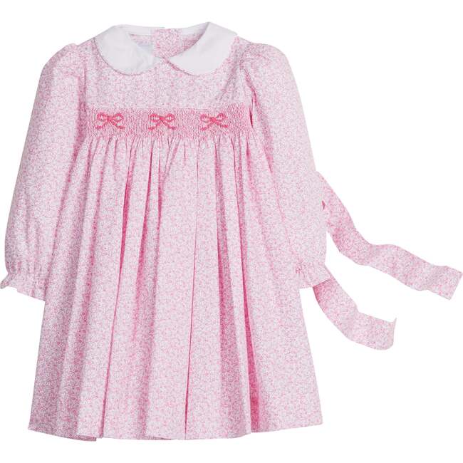 Smocked Natalie Dress, Pink Vinings