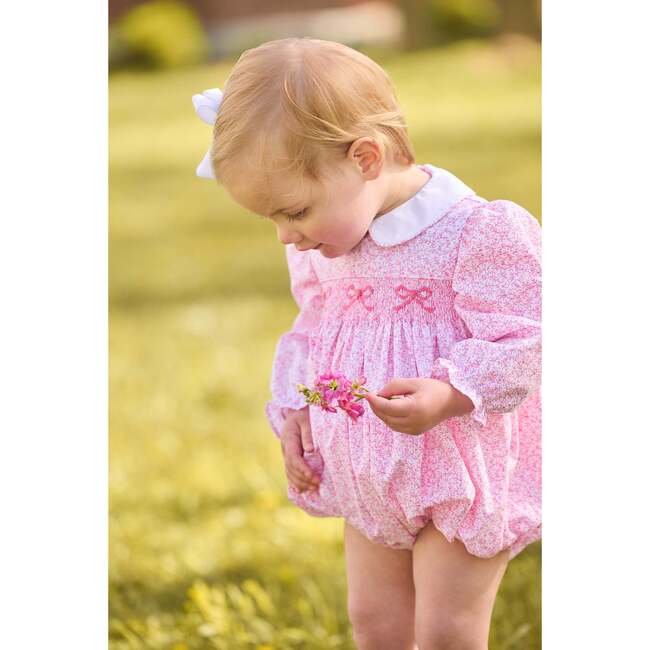 Smocked Natalie Bubble, Pink Vinings - Rompers - 3