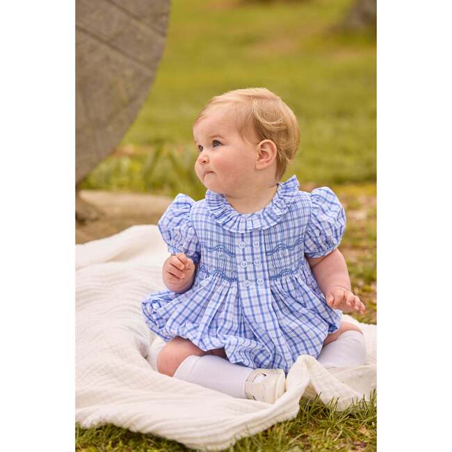 Smocked Bridget Bubble, Woodberry Plaid - Rompers - 3