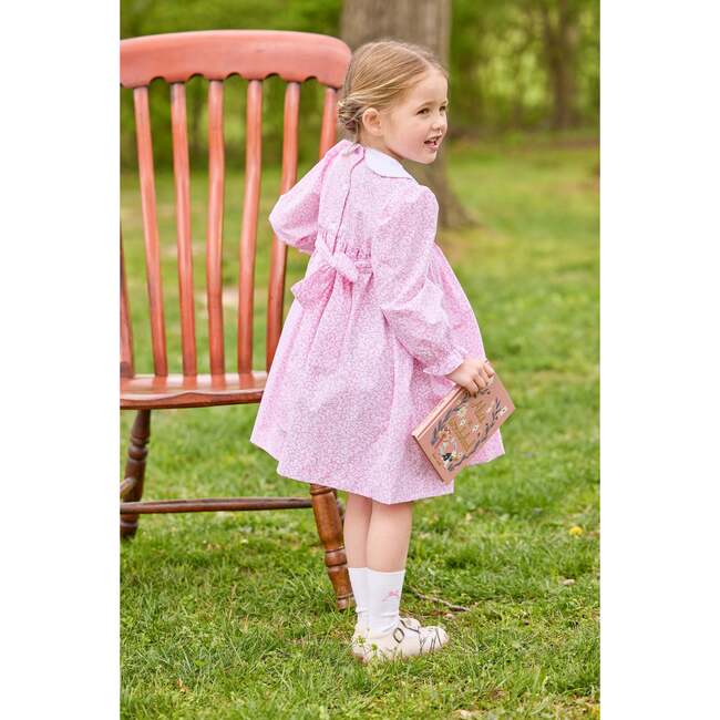 Smocked Natalie Dress, Pink Vinings - Dresses - 4