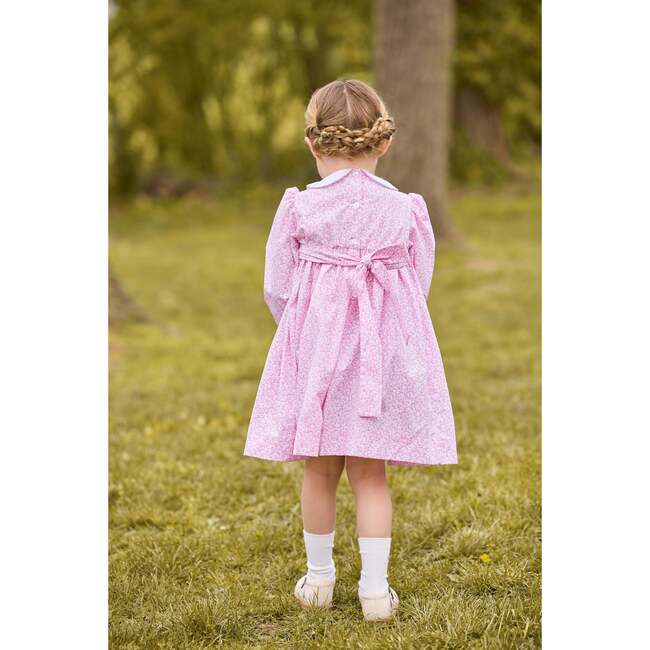 Smocked Natalie Dress, Pink Vinings - Dresses - 5