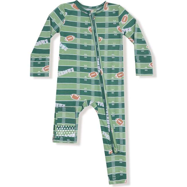 Convertible Romper, Green Football