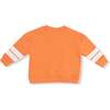 Cozy Drop Sleeve Sweatshirt with Varsity Stripes, Orange Football - Sweatshirts - 2