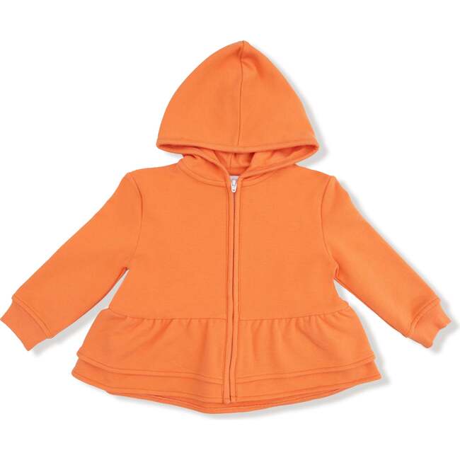 Zip Peplum Hoodie, Orange