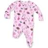 2 Way Zipper Ruffle Back Footie, Pink Football - Footie Pajamas - 1 - thumbnail