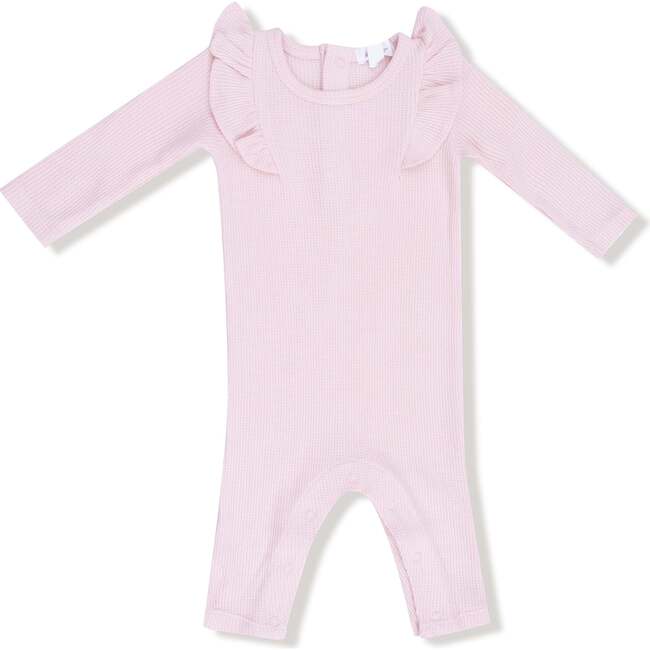 Long Sleeve Ruffle Romper, Pink