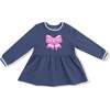 Pink Bow French Terry Dress, Football - Dresses - 1 - thumbnail