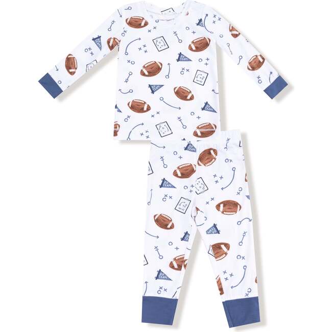 Long Sleeve Loungewear Set, White Football