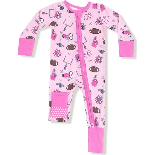 Convertible Romper, Pink Football