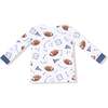 Long Sleeve Loungewear Set, White Football - Mixed Apparel Set - 2