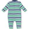 Polo Romper, Green/Blue Stripe - Rompers - 2