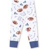 Long Sleeve Loungewear Set, White Football - Mixed Apparel Set - 3