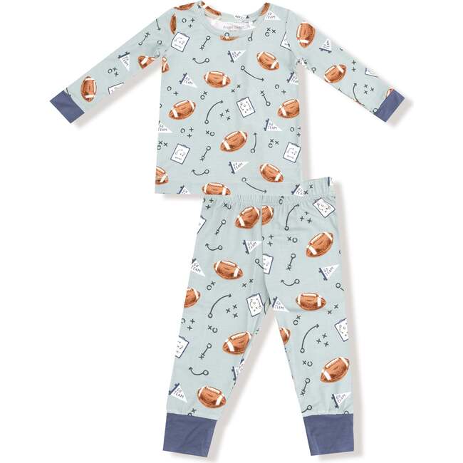Long Sleeve Loungewear Set, Sage Football