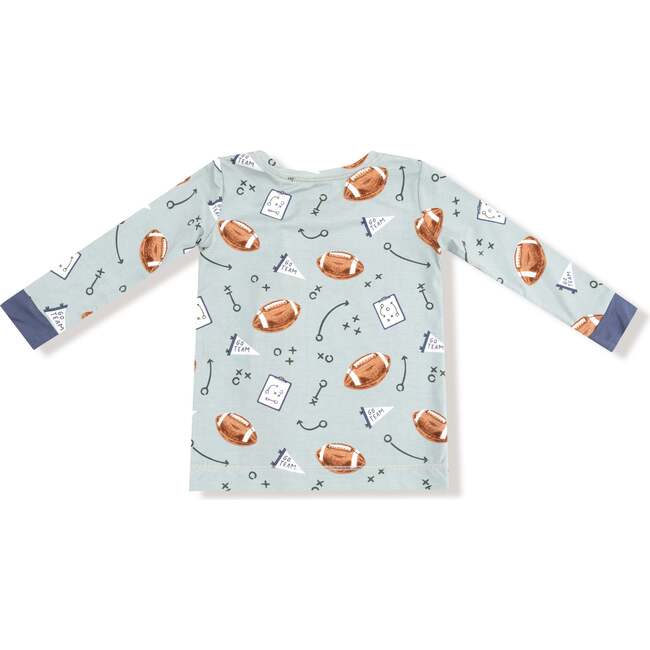 Long Sleeve Loungewear Set, Sage Football - Mixed Apparel Set - 2