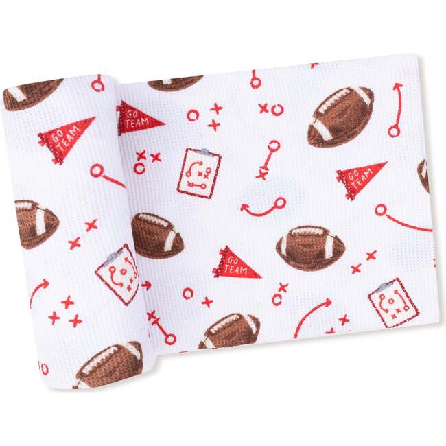 Waffle Swaddle Blanket, Football