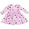 Twirly Long Sleeve Dress, Pink Football - Dresses - 1 - thumbnail