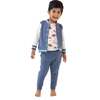 Letterman Jacket, Navy/White - Jackets - 3