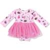 Long Sleeve Tutu Bodysuit, Pink Football - Dresses - 1 - thumbnail
