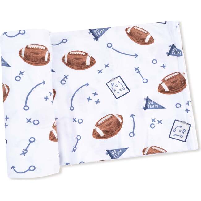 Swaddle Blanket, White Football